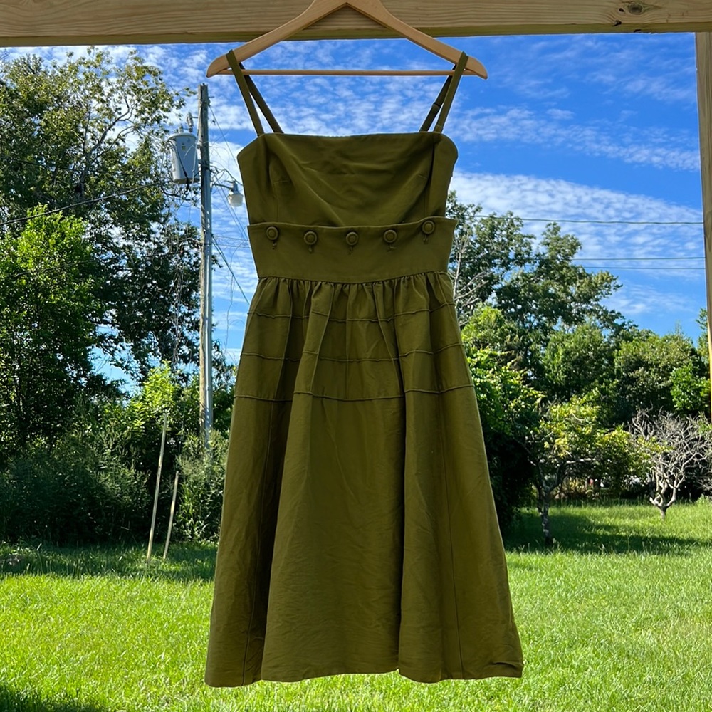 Anthropology, Maeve olive green dress with pockets